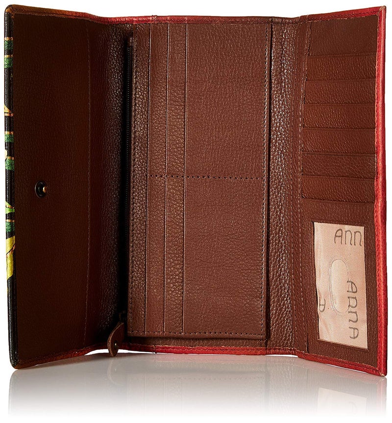 Anna by Anuschka Women's Hand Painted Genuine Leather Multi Pocket Wallet - Mediterranean Garden - Image 3